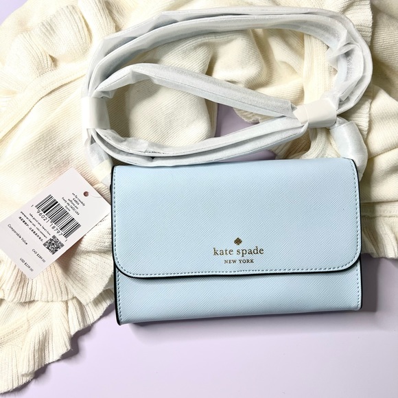 Kate Spade Brynn Small Flap Crossbody Frosty Sky - Picture 7 of 8